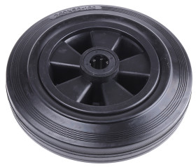 Kółko do wózka, Lite, Guma, Czarny, obc.: 200kg, śred.: 200mm, szer.: 47mm