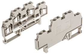 Dwurzędowa złączka szynowa RS PRO poziomy: Podwójny 28 → 12AWGZacisk sprężynowy 20 (CSA) A, 20 (UL) A, 24 (IEC)