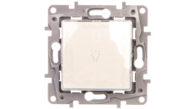 Niloe Przycisk Przełączny 6A Z Transparentnym Uchwytem Etykiety Biały 664315