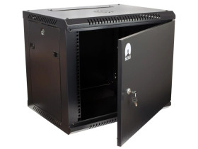 Szafa wisząca RACK 19 9U 450mm drzwi metalowe czarna NEKU TS BOX