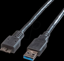02.11.76 USB 3.0 cable, USB type-A connector to Micro-B connector, 0.15 m