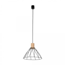 Zwis lampa wisząca czarna/sosna MODESTO WOOD w stylu retro na GU10 10156 TK Lighting