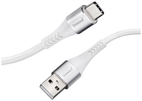 Intenso Kabel USB USB 2.0 Złącze męskie USB-A, Złącze męskie USB-C® 1.50 m biały oplot materiałowy 7901102