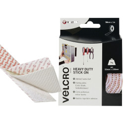 VELCRO&#xAE; Brand 60242 Heavy-Duty Stick On Tape 50mm x 1m White