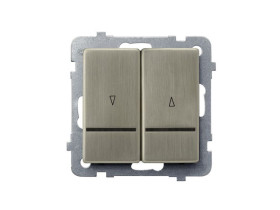 SONATA Wyłącznik żaluzjowy z podświetleniem niebieskim z blokadą mechaniczną nowe srebro ŁP-7RMBS/m/44 OSPEL