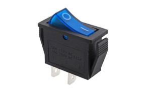 Przełącznik kołyskowy stabilny podświetlany 230V, niebieski ON-OFF
