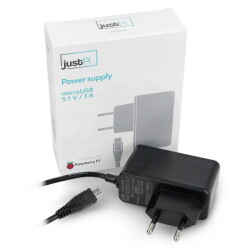Zasilacz justPi microUSB 5,1V / 3A do Raspberry Pi 3B+/3A+/3B/2B/Zero