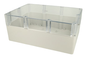 Obudowa; uniwersalna; P20883C-IP68; poliwęglan; 360mm; 250mm; 150mm; IP68; jasnoszary; Gainta; RoHS