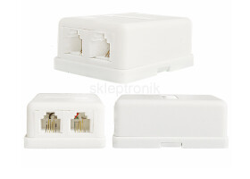 Gniazdko abon. telefoniczne 2X6P4PIN białe