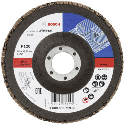 Bosch 2608603719 X431 Flap Disc 125mm Wear-Resistant Steel 1 piece