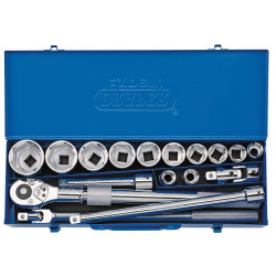 Draper Expert 16486 3/4&quot; Sq. Dr. Metric Socket Set in Metal Case (17 Piece)
