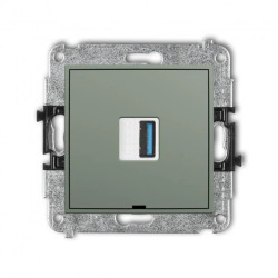 ICON Mechamizm gniazda pojedynczego USB A-A 3.0, bez pola opisowego szałwiowy 61IGUSBBO-5