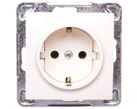 IMPRESJA Gniazdo pojedyncze z/u Schuko ecru GP-1YS/m/27