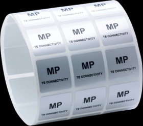 Polyester label, (L x W) 69.9 x 25.4 mm, silver, roll with 5000 pcs, F27528-000