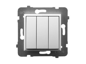 ARIA Wyłącznik potrójny zwierny przycisk biały ŁP-24U/m/00 OSPEL