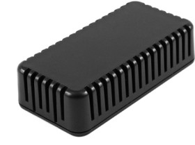 ABS miniature enclosure, ventilated, (L x W x H) 80 x 40 x 20 mm, black (RAL 9005), IP30, 1551V2BK
