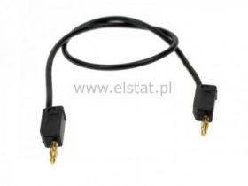 Wtyk banan x2 czarny ( na kablu 0,25m); 2mm