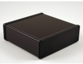 Aluminum enclosure, (L x W x H) 160 x 103 x 53 mm, black (RAL 9005), IP54, 1455N1602BK
