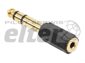 Wtyk Jack 6,3mm - gniazdo Jack 3,5mm plastik złoc.