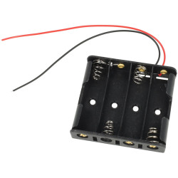 Koszyk na baterie 4 x AA płaski z przewodem