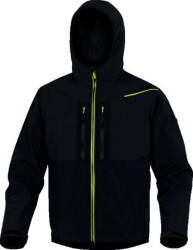 Bluza z tkaniny Softshell z poliestru Stretch, 3 warstwy laminowane, kolor Czarno-Żółty, rozmiar: XXL, HOR2LNJXX