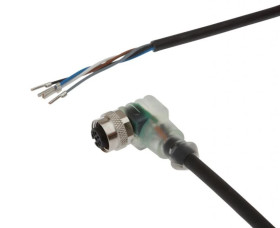 VKA00821, Kabel połączeniowy, 10m, M12 żeński 5pin kątowy, Końcówka wolna, 5x0,34mm², PUR, Ø5,2mm, 30V, -30-90C, IP67, TPU, 4A