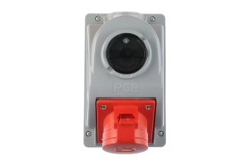 Gniazdo stałe z wyłącznikiem 0-1 16A 5P 400V IP44 COMBO-POL 96061540W