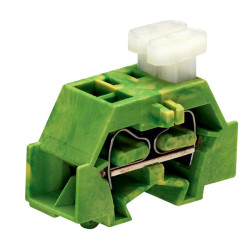 WAGO 261-347/332-000 2-Cndtr. Push Btn. Snap-in T-Block Grn-yel AWG28-14