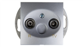 Simon 54 Gniazdo Antenowe Rd/Tv Końcowe Srebrny Mat Daz.01/43