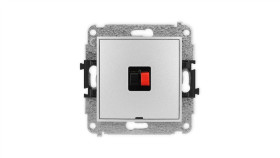 Icon Mechanizm Gniazda Głośnikowego Pojedynczego, Bez Pola Opisowego Srebrny...
