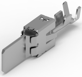 Uninsulated flat plug sleeve, 9.5 x 1.2 mm, 2.5 to 4 mm², AWG 13 to 11, copper alloy, tin plated, 963764-1