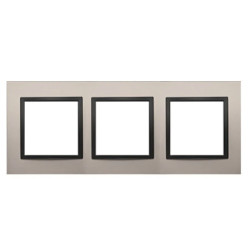 Simon 54 Nature Ramka 3-krotna metalowa, Satynowa Noc DRN3/81
