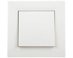 Łącznik Asfora bryzgoszczelny pojedynczy IP44 kremowy z ramką EPH0100223