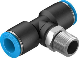 Złączka pneumatyczna Wciskane 10 mm Wciskane 10 mm Festo Adapter gwintowany teowy R 1/4 męskie