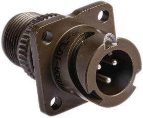 Złącze 3-pinowe Żeński Amphenol Limited Męski Montaż ścienny MIL-DTL-5015 rozmiar 10SL