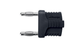 Adapter z wtykiem bananowym Męski Wtykowa typ Wtyk bananowy Czarny 12A Schutzinger rozmiar 4 mm