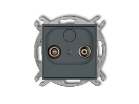 MINI Gniazdo antenowe RTV przelotowe 9dB grafitowy mat 28MG9P KARLIK