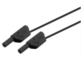 Izolowany przewód banan - banan 4mm 100cm średnica 2mm czarny