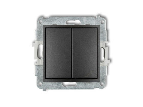 MINI Wyłącznik pojedynczy ze schodowym (osobne zasilanie) grafitowy 11MWP-10.2 KARLIK