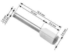 KONEKTOR RURKOWY 0,75/10 BIALY