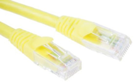 Kabel kategorii 6, Żółty, Wtyk RJ45/męski RJ45dł.: 1m, mat. koszulki: LSZH