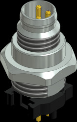 42-01301 Plug, M8x1, 3-pin, A-coded, front mounting