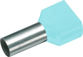 Cimco 187701 Podwójna końcówka Zw.Aderendh. 2x0,34mm² x 8mm,türkis, z częściową izolacją , 0.34 mm² x 8 mm, 100 szt.