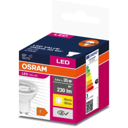 Żarówka LED VALUE PAR16 35 GU10 2,8W 230lm 2700K 827 60st. 4058075598829