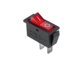 Przełącznik klawiszowy 2 pozycje 2 pin wąski RS-101-3B czerwony