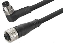 Złącze okrągłe ze złączem Złącze M12 liczba rdzeni 4 długość 3m Rodzaj A Żeńskie Złącze B Złącze M12