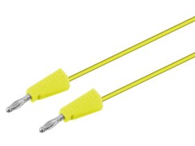 Przewód banan - banan 4mm 50cm średnica 2mm żółty