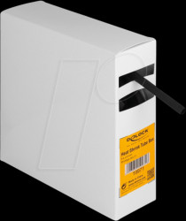 19971 Heat-shrink tubing box, with inner adhesive, 5 m x 6.4 mm black