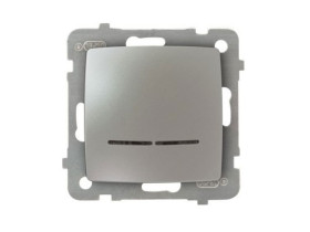 KARO Wyłącznik kontrolny z podświetleniem niebieskim IP-20 zaciski gwintowe srebrny perłowy ŁP-12SS/m/43 OSPEL