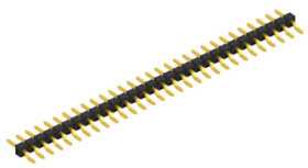 Pin header, 30 pole, pitch 2.54 mm, straight, black, SLLP7SMD04030G
